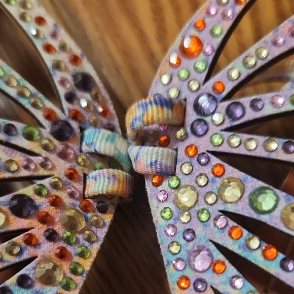 Copper Key Butterfly Rhinestone Sandals - Picture 6 of 12